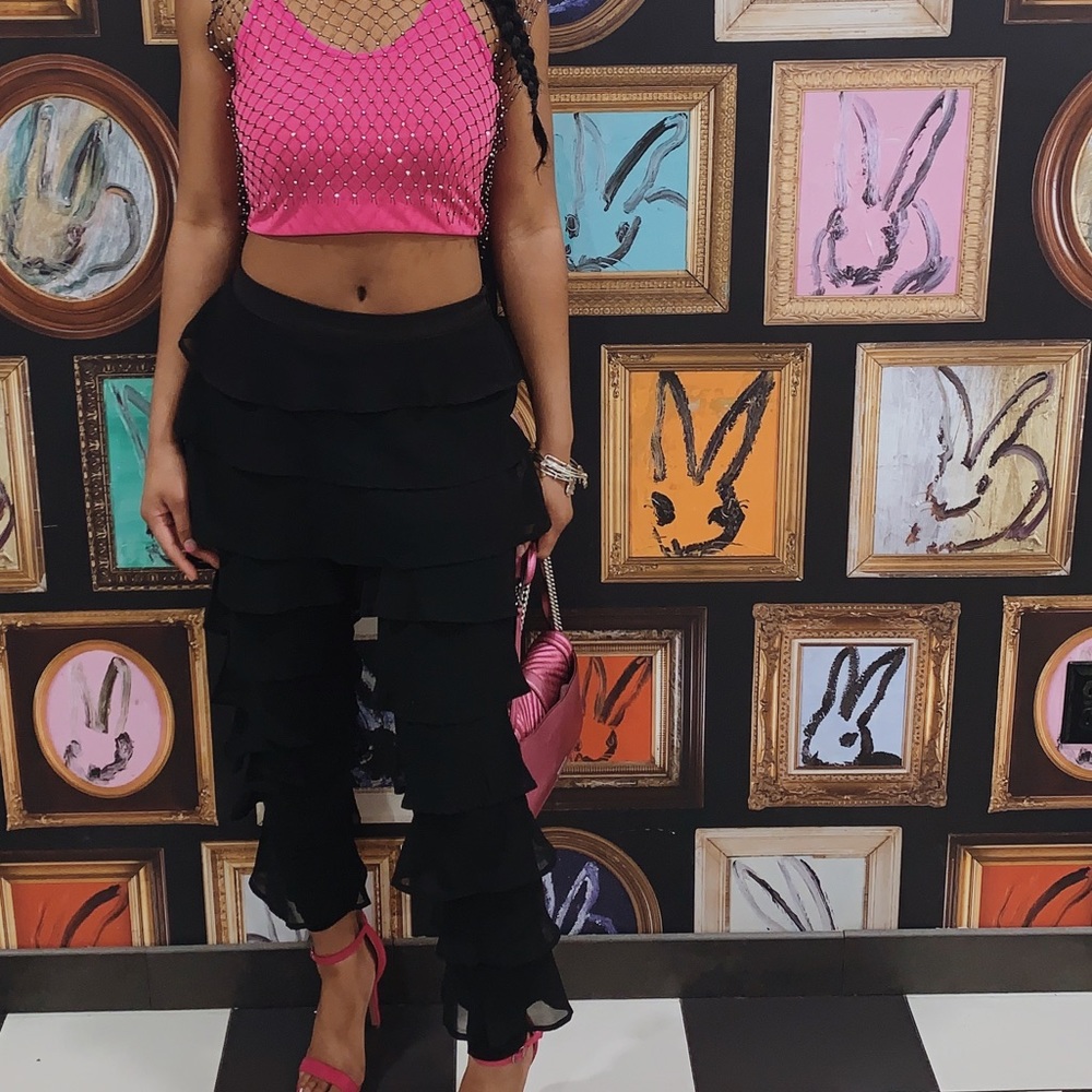 Black flare pants